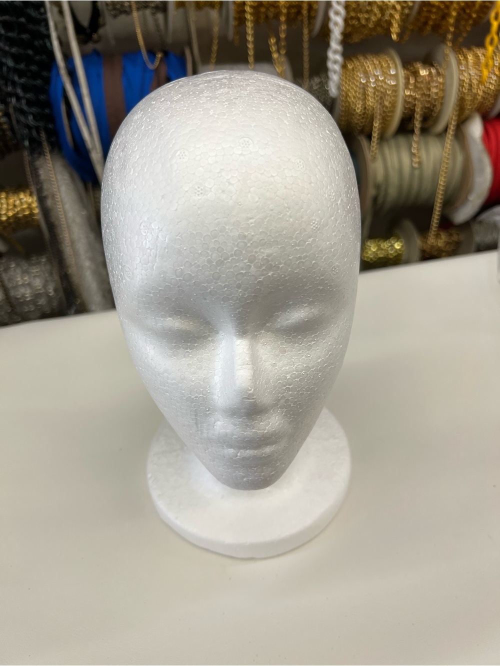 Unbranded White Foam Mannequin Head Display Stand